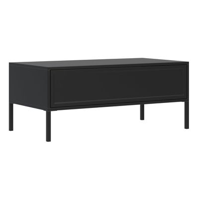 Selsey Velveto - Couchtisch mit Schublade, schwarz, 100x50 cm