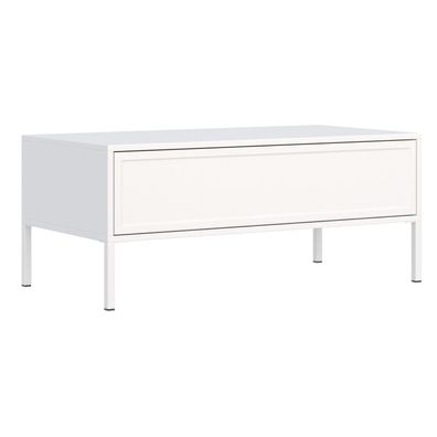 Selsey Velveto - Couchtisch mit Schublade, weiß, 100x50 cm