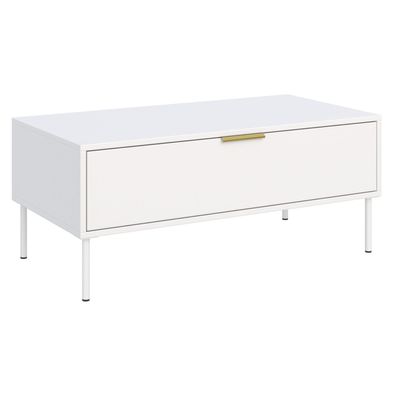Selsey Vena - Couchtisch mit Schublade, weiß, 100x50 cm