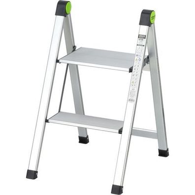 Aluminium-Klappleiter MINI SLIM 2-stufig ohne Haltegriff bis 150 kg STALCO Perfect
