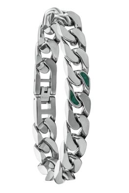 Holzkern Schmuck Herrenarmband Edelstahl Bodyguards Türkis/Silberfarben
