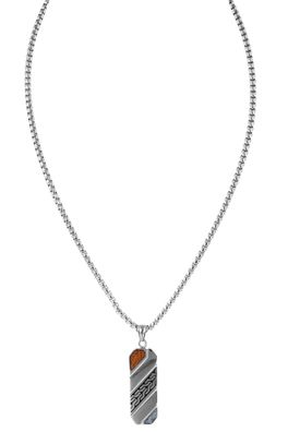 Holzkern Schmuck Herren-Halskette Edelstahl Outlands Koa-Holz & Meteorit