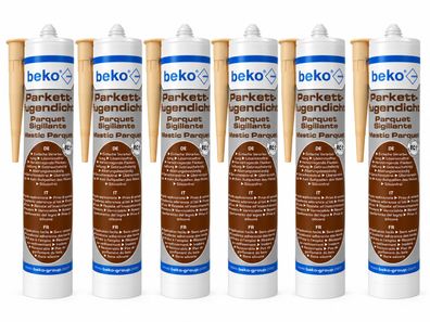 6x Beko Parkettfugendicht Ahorn Kiefer Parkett Laminat Dichtmasse Fuge 310ml