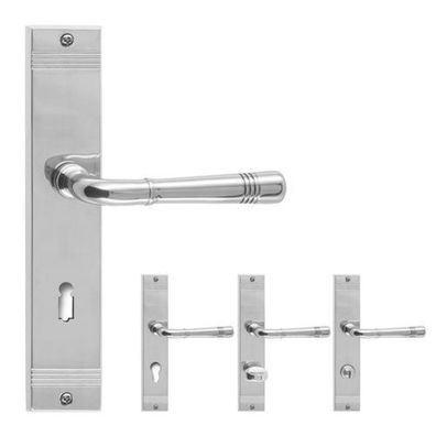 Ghidini R716 Berlin Langschildgarnitur Messing chrom poliert
