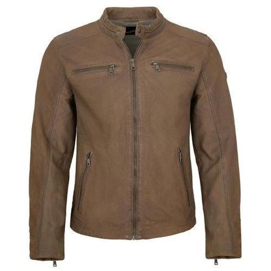 Mauritius - Herren Lederjacke Lammnubuk beige sand