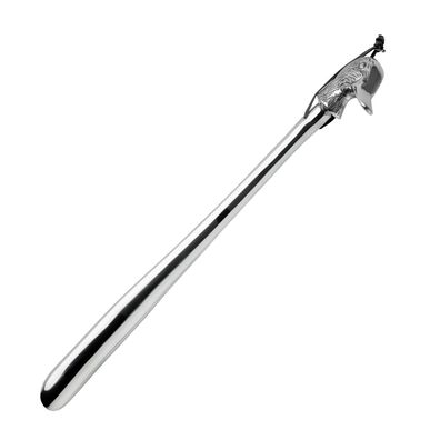 Alu Schuhanzieher 52 cm lang Schuhlöffel mit Aufhängung & Griff als Entenkopf
