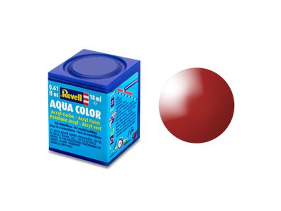 feuerrot, glänzend RAL 3000 Aqua Color 18 ml Revell Modellbau-Farbe auf Wasserbasis