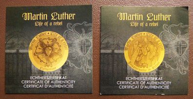 TSCHAD. 2 x 3000 Francs, Martin Luther. Feingold 1/200 oz