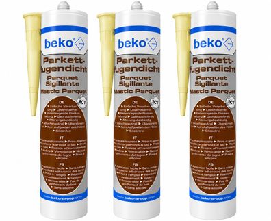 3x Beko Parkettfugendicht Esche Frassino Parkett Laminat Dichtmasse Fuge 310ml