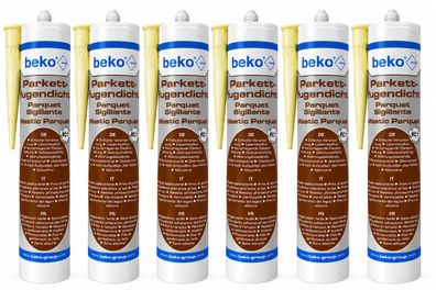 6x Beko Parkettfugendicht Esche Frassino Parkett Laminat Dichtmasse Fuge 310ml