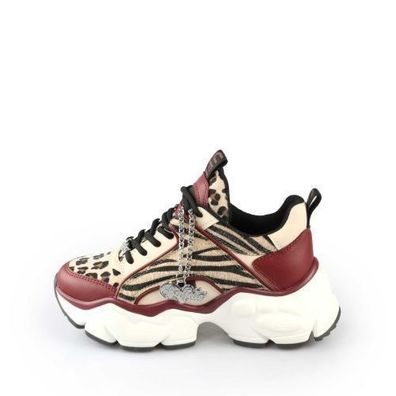Buffalo Binary Glam - Rot / Cream / Leo Kunstleder