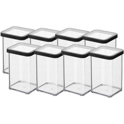 Lebensmittelbehälter für Delikatessen, quadratisch 8x1L LOFT schwarz ROTHO