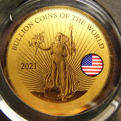 TSCHAD. 5000 Francs 2021, "Bullion Coins of the World". Feingold 1/200 oz