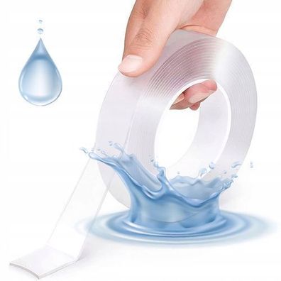 Rosfix Nano Doppelseitiges Klebeband 5m – 50mm | Wiederverwendbar, 1mm