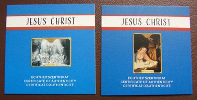 Tokelau. 2 x 2 Dollars 2022, "Jesus Christ". Feingold 1/200 oz
