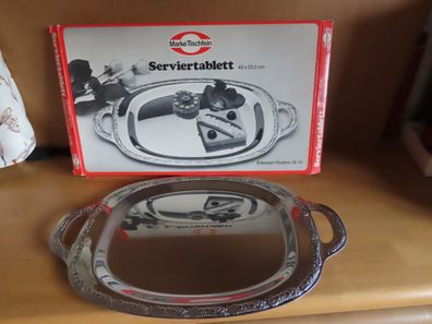 Servierplatte Vorlegeplatte Beilagenplatte rechteckig Tischfein 42x25,5cm Obstrelief