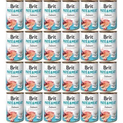 BRIT Pastete & Fleisch Lachs - Nassfutter für Hunde - 24 x 400 g