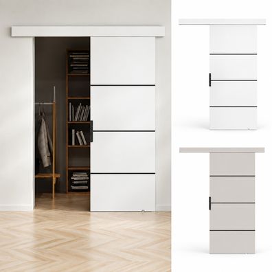 Schiebetür BUND-SR 86/80 cm Schiebetürsystem Set Laufschiene SoftStop SoftClose