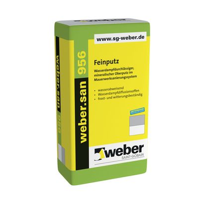 weber. san 956 Feinputz weiß 25kg für Innen & Außen - Variation: 1 Sack