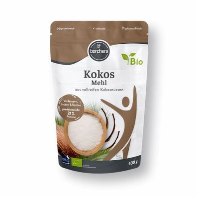 Borchers Bio Kokosmehl, fein vermahlen, teilentölt, 400g