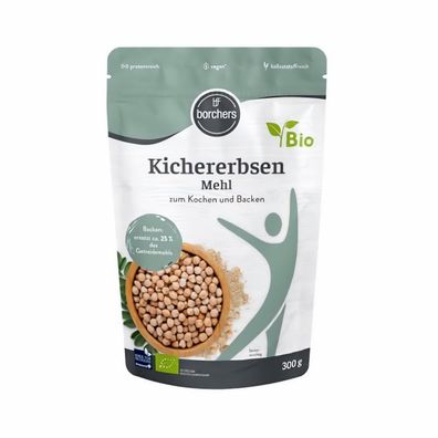 borchers Bio Kichererbsen Mehl - 300g - Reich an Ballaststoffen und Proteinen