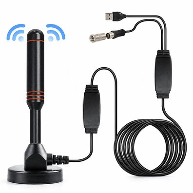 L11C 30dbi Leistungsstarke DVB-T2 HD Antenne dvbt DAB Stabantenne+ Verstärker 5m