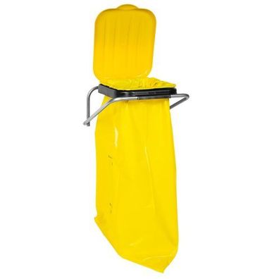 Wandmontierter Abfallsortierbehälter, gelb - 120-Liter-Säcke