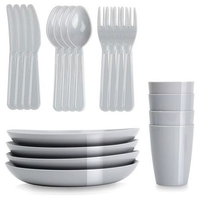 Picknickset aus Kunststoff, 20-teilig