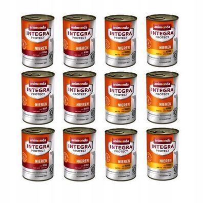 Animonda Integra Nieren für Hunde, Geschmacksmischung, 12 x 400 g