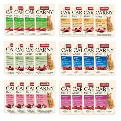 Animonda Carny Adult Nassfutter für Katzen, Geschmacksmischung, 24 x 85 g