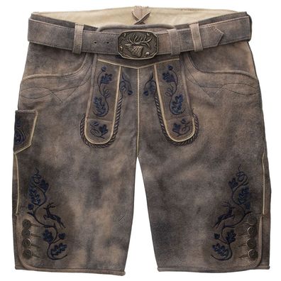 Spieth & Wensky Lederhose Buchstein Herren marone/blau - Größe: 50