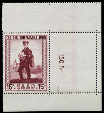 Saarland 1955 Nr 361 postfrisch ORA X79DF4A
