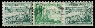 D-REICH Zusammendruck Nr W124 gestempelt 3ER STR X7A3EAE