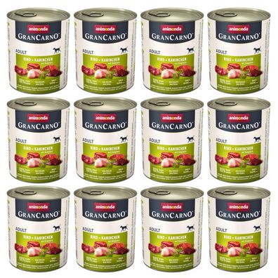 Animonda Grancarno ausgewachsenes Rinderkaninchen 12 x 800 g