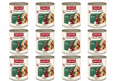 Animonda GranCarno Adult mit Wild Nassfutter für Hunde 12x800g