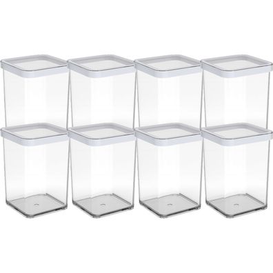Quadratischer Leckerlibehälter 8x1L LOFT weiß