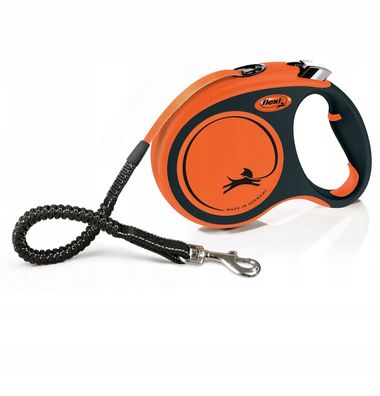 FLEXI XTREME L Leine, 8 m Gurtband, bis 55 kg, orange