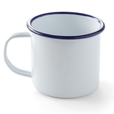 Emaillierter Becher mit Henkel, weiß, 520 ml, Hendi 621301
