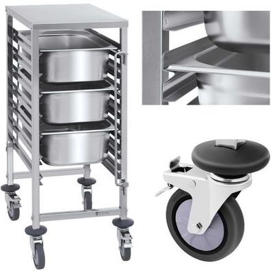Gastronomischer Transportwagen für 7 GN1/1-Behälter, Tragfähigkeit bis zu 50 kg