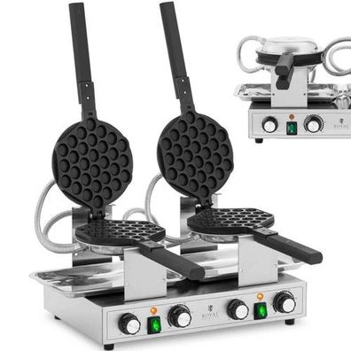 Doppel-Bubble-Waffeleisen für Bubble-Waffeln, Teflon, 2 x 1400 W