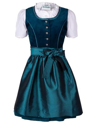 Kinderdirndl Winnie mit Bluse petrol Isar-Trachten - Größe: 104