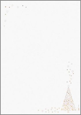 SIGEL DP084 Weihnachtsbriefpapier Golden Tree A4 100 Blatt Goldprägung