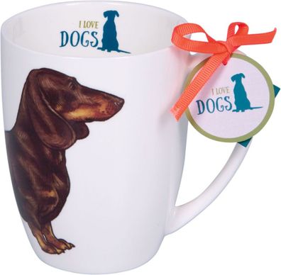 Die Spiegelburg, 23458, Porzellan-Tasse Hunde, i love dogs