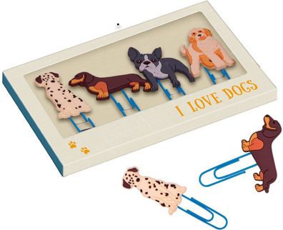 Die Spiegelburg, Deko-Klammern - i love dogs, Coppenrath Verlag, Büroklammer 23462