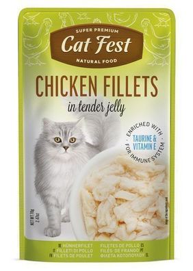 Cat Fest Katzenfutterbeutel „Hähnchenfilets in Gelee“ 70 g
