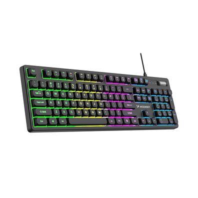 Hintergrundbeleuchtete Membrantastatur mit RGB-Gaming-Scrollrad - Schwarz