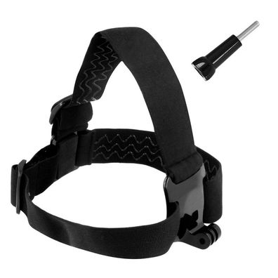 Helm-Stirnband für GoPro-Sportkameras, verstellbar, universell, schwarz