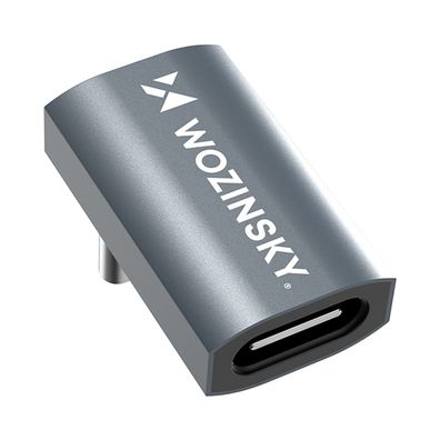 USB-C 40 Gbit/s 240 W 8K OTG Winkeladapter - Grau