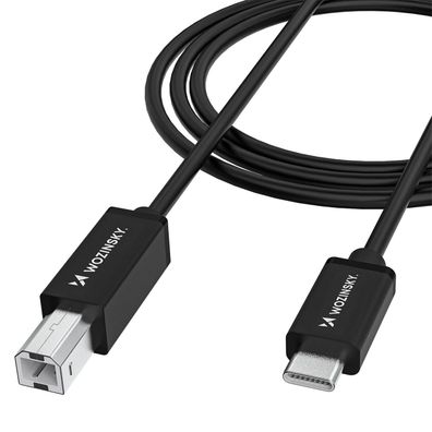Kabel für Drucker/Scanner USB-B auf USB-C, 2 m, schwarz