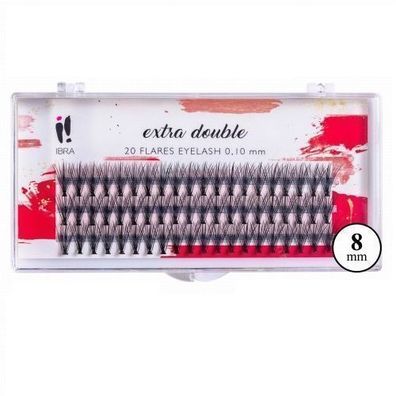 Ibra Extra Doppelter Kunstfaser-Wimpernbueschel, 8mm, 200 Stk